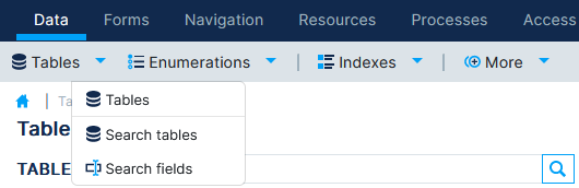 How to go to Search Tables on GenioWeb