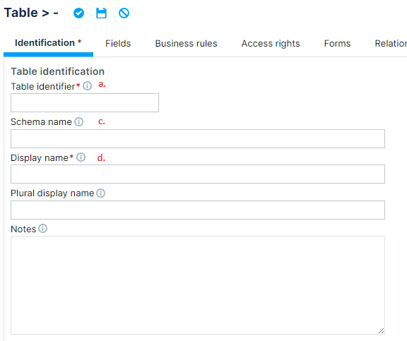 GenioWeb Table Identification