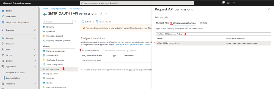 API permissions Step 1