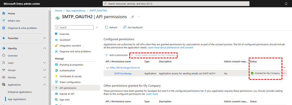 API permissions Step 3