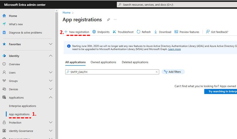 App registration step 1