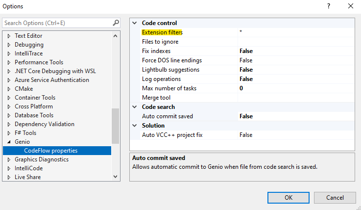 CodeFlowExtensionFilters