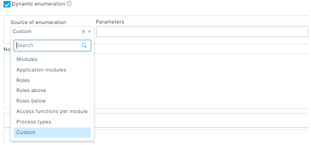 Dynamic enumeration on GenioWeb